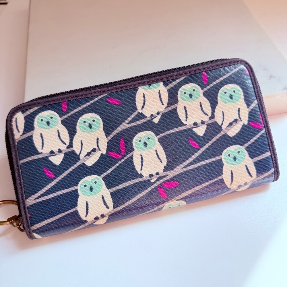 Fossil KeyPer Owl Large Zip Around Wallet - image 3